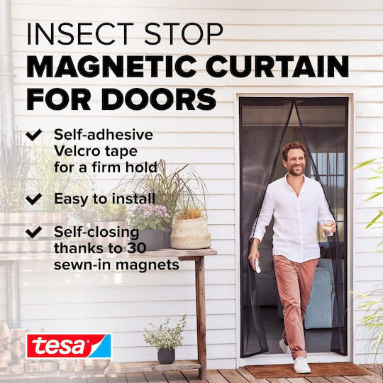 Tesa Screen Door Magnetic Gray 240x120cm