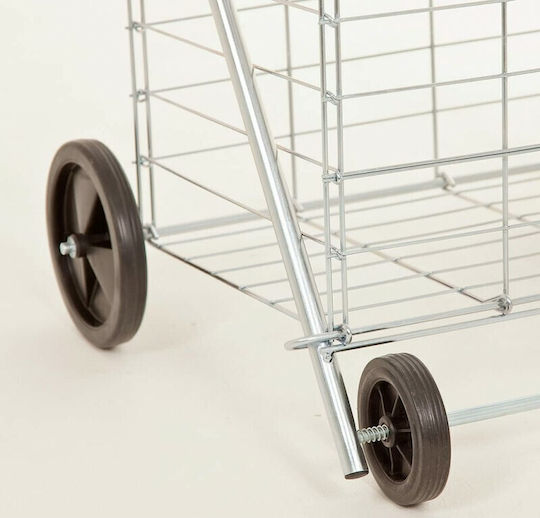 Foldable Metallic Shopping Trolley Red 54x47x96cm