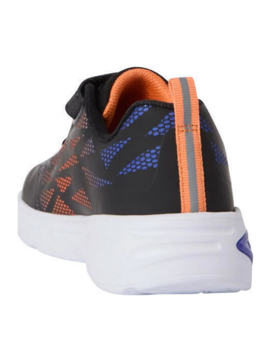 Kids Sneakers with Hoop & Loop Closure and Lights Black
