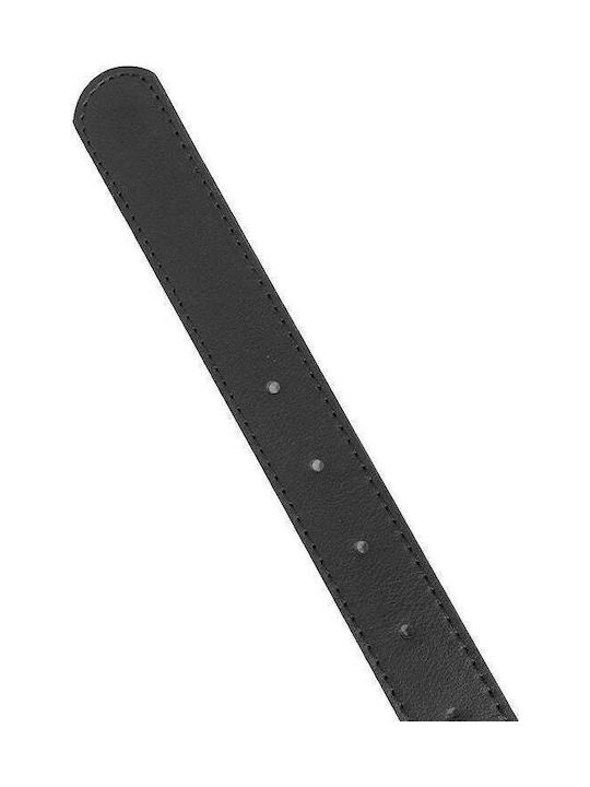 Wide Leather Women's Black Belt 3009-Black/Gold-115cm