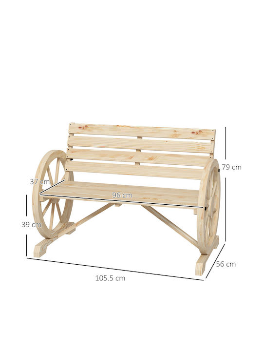 Παγκάκι Εξωτερικού Χώρου Ξύλινο 105.5x56x79cm