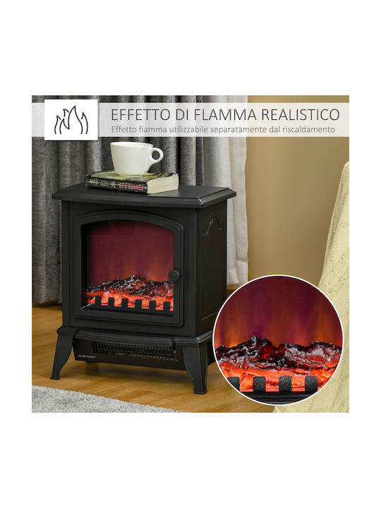 HomCom Floor Electric Fireplace 2000W 36.5x24cm Black