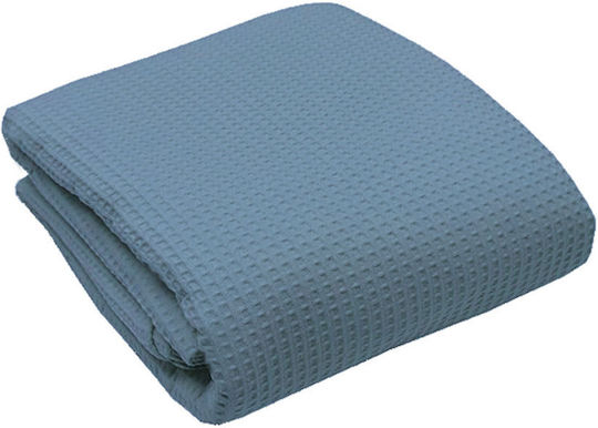 Pique Decke Baumwolle Blau Einzel 165×265 Sunshinehome