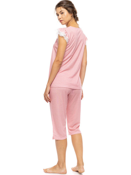 Pink Label Καλοκαιρινό Γυναικείο Σετ Πιτζάμας Raspberry
