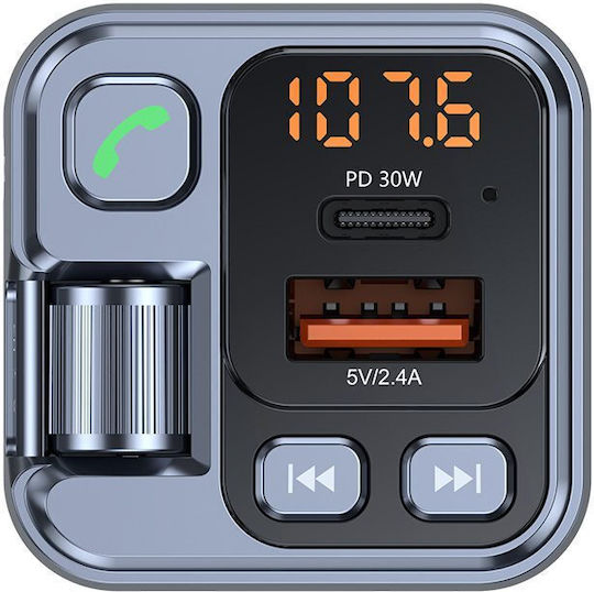 Blavec Car FM Transmitter with Bluetooth USB Type-C AUX