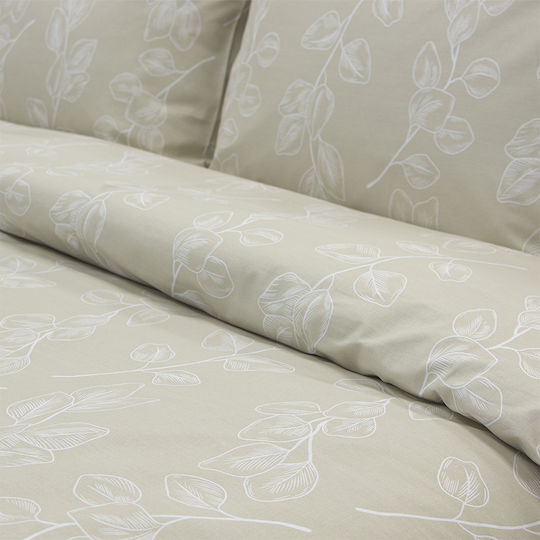 Lino Home Lino Home Bettlaken Super-Doppel mit Gummibettlaken 165x200+32cm Beigeset (4 Stück)
