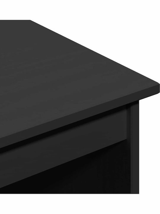 vidaXL Schreibtisch Aus Massivholz Schwarz 112x50x75cm