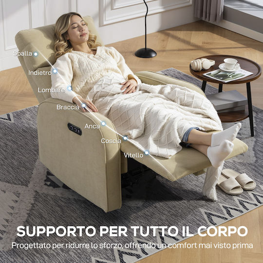 Relax με Υποπόδιο 80x93x103cm Μπεζ