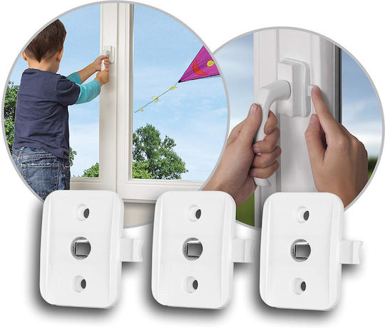 Reer Securitate Fereastră Din Plastic În Culoare Albă 5x7.1cm 3 Bucăți