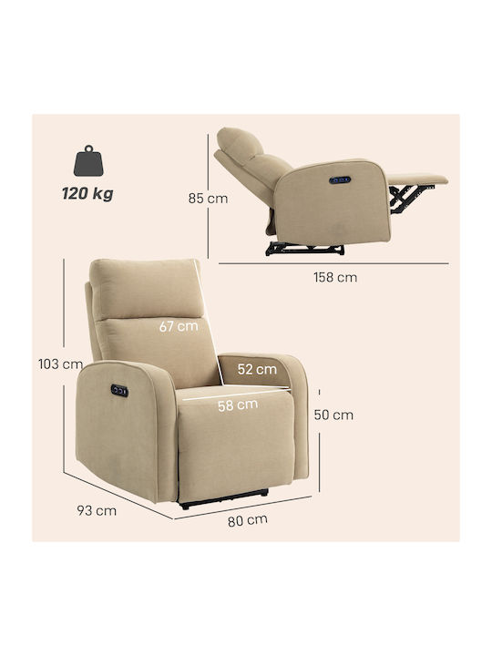 Scaun De Relaxare Relaxează-Te Cu Puf Bej 80x93x103cm