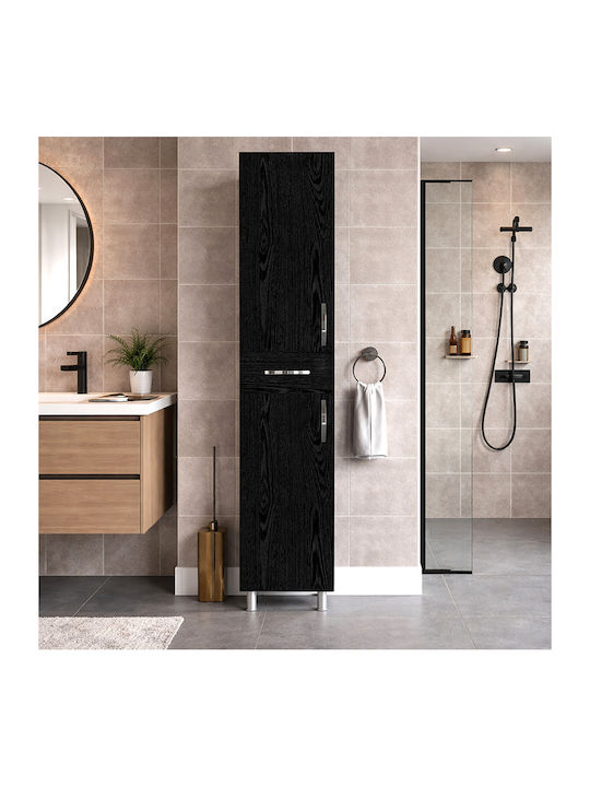 Selina Kitchen Tall Cupboard Sencron Black 35x31x179cm