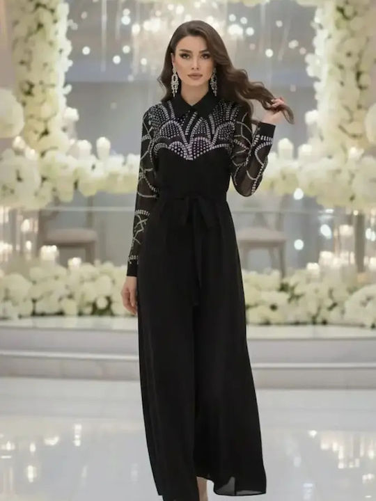 Maxi Dress for Wedding Christening with Tulle Black
