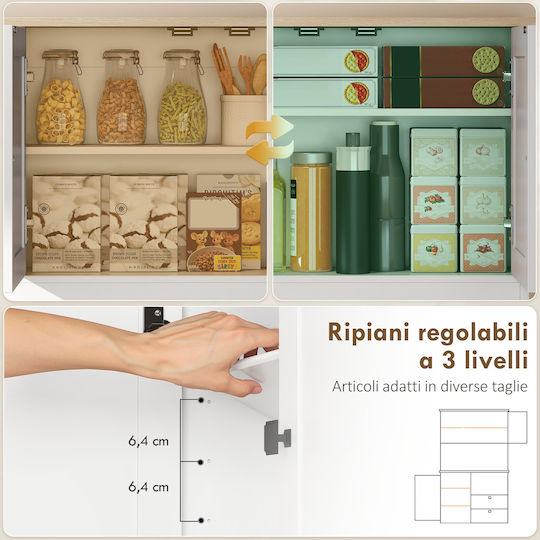 Floor Kitchen Cabinet White 100x40x62cm