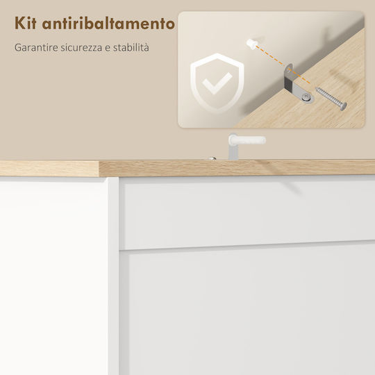 Floor Kitchen Cabinet White 100x40x62cm