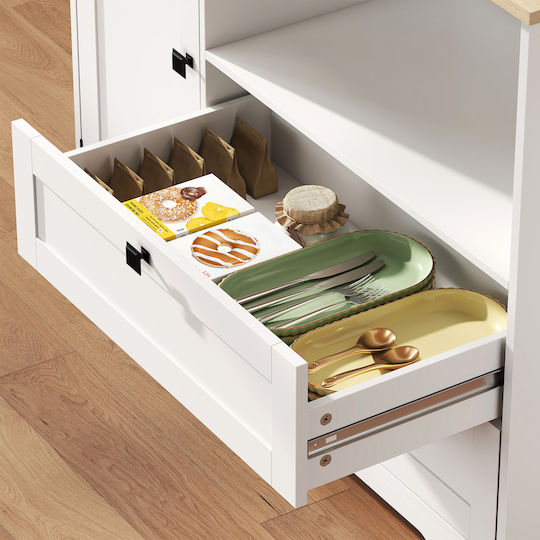 Floor Kitchen Cabinet White 100x40x62cm