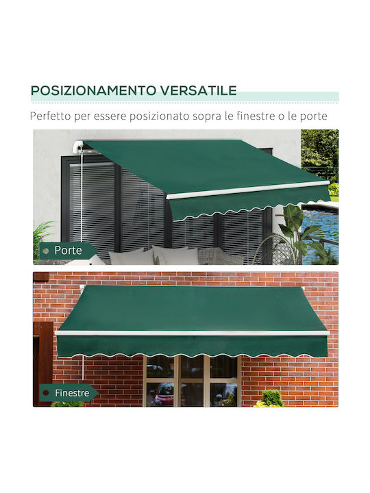 Outsunny Tendă de Terasă Verde 3x2m