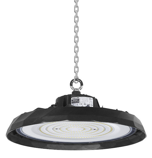 Powertech Bell Light 100W Cool White 15000lm with Built-in LED Black Ø30xH11cm