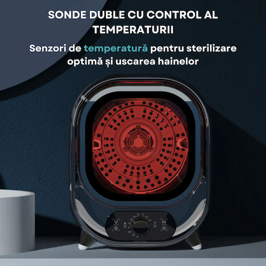 Uscător Compact Portabil de Haine Mini Dasbo cu Condensator 0,8 Kg cu Pompă de Căldură 2 Setări de Temperatură Albastru