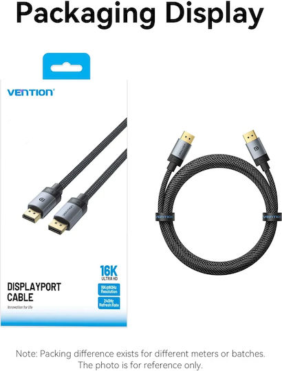 Vention Cable Display Port V2.1 Dp M M Black 16k@60hz 3m Hgbhi