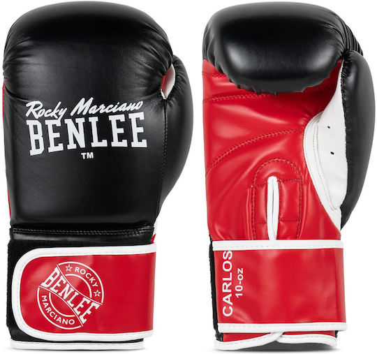 Benlee Marciano Kids Boxing Gloves Made of Synthetic Leather for Competition Black Red White