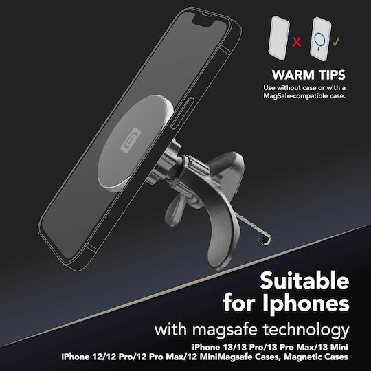 Cellular Line Поставка за Мобилен Телефон за Кола с магнит MagSafe Черна