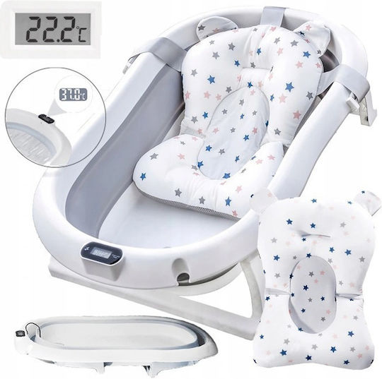 Foldable Baby Bath Primabobo Premium with Thermometer Gray