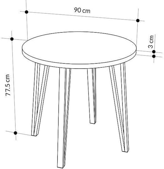 Esszimmermöbel-Set mit 4 Stücken 90x90cm