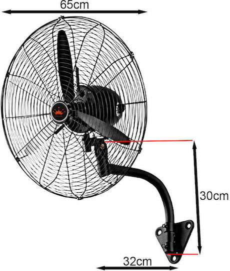 650650 Ventilator Industrial Montat Pe Perete Putere 130W Diametru Ventilator 65cm Cu Control La Distanță