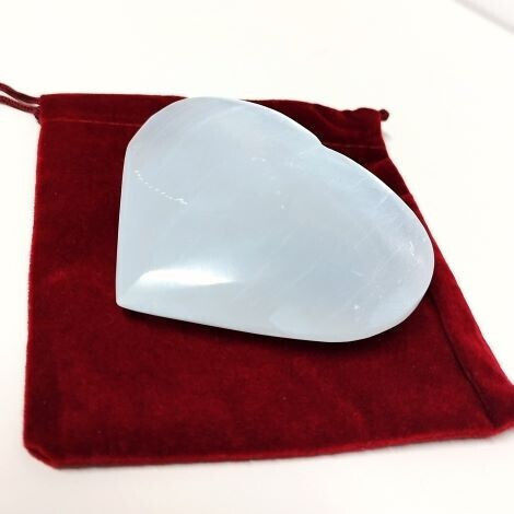 Semi-Precious Stone Selenite Heart Stone Selenite Heart Shape 6cm