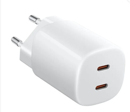 Xiaomi Φορτιστής Χωρίς Καλώδιο με 2 Θύρες USB-C 45W Power Delivery Λευκός (BHR087OEU)