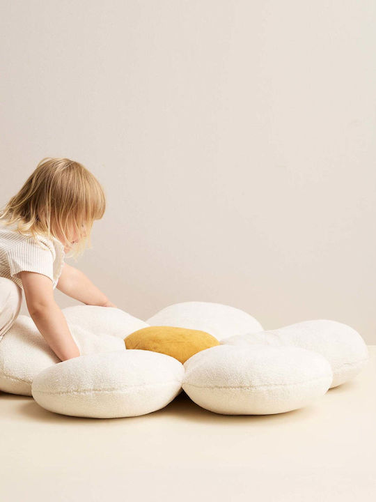 Kids Concept Στρογγυλό Παιδικό Διακοσμητικό Μαξιλάρι Λευκό Φ100εκ.