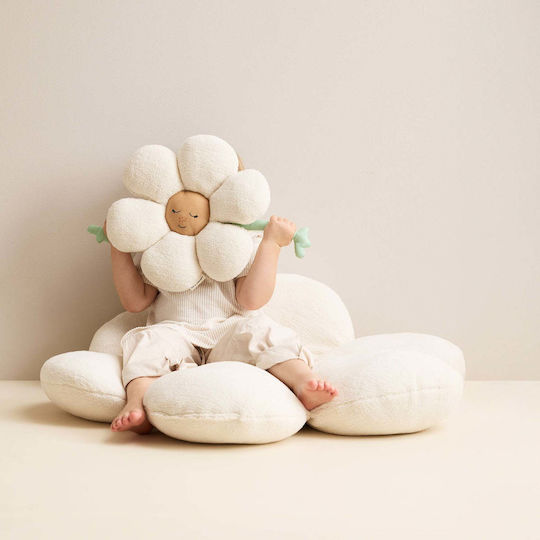 Kids Concept Στρογγυλό Παιδικό Διακοσμητικό Μαξιλάρι Λευκό Φ100εκ.