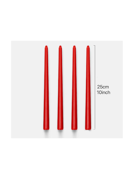 Alista Home Lumânare Decorativă Conică Roșie 80gr 4 Bucăți