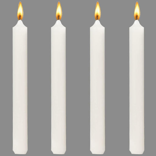 Alista Home Διακοσμητικό Κερί Κηροπηγίου Λευκό 25εκ. 80gr 4τμχ