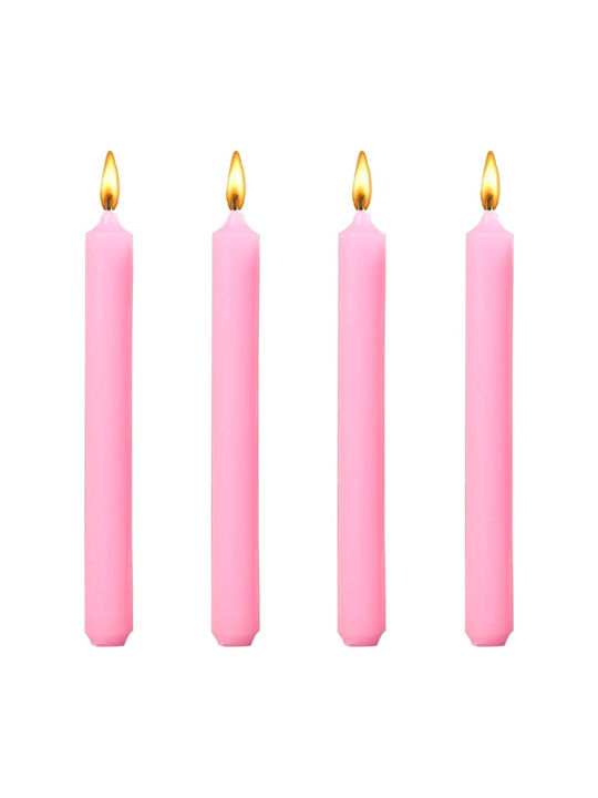 Alista Home Lumânare Decorativă Conic Roz 80gr 4 Bucăți