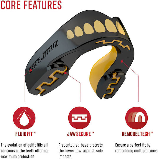 Safejawz Extro Mouthguard Goldie+ Box