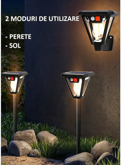 Alista Home Lustră Solară de Perete Tip Lanternă 10W Alb Cald 3000K cu Senzor de Mișcare IP44 10.8x12.3x46cm
