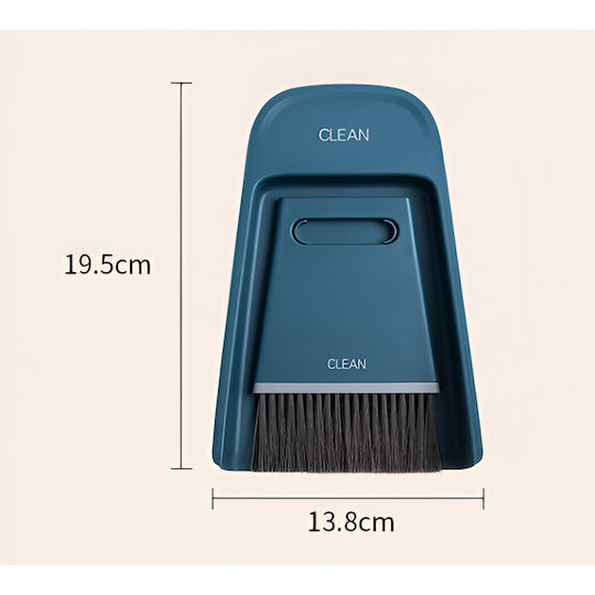 Set Mătură Mini Cu Fară Alista Home Pentru Uz Casnic Două Perii Birou Bucătărie Acasă 19.5x13.8x3.6 Cm Albastru