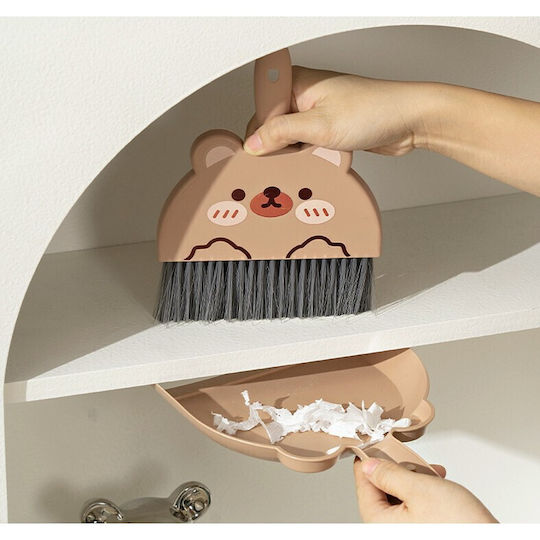 Set Mini Mătură și Fară Alista Home Curățenie Mică Uz Casnic Birou Bucătărie Model Iepuraș 23 X 18 Cm Bej