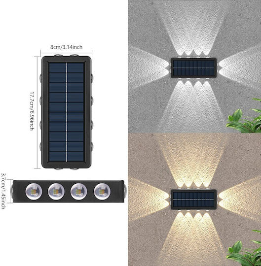 Alista Home Lumină Solară de Perete 5W cu Lumină Alb Cald IP65 19x9.5cm