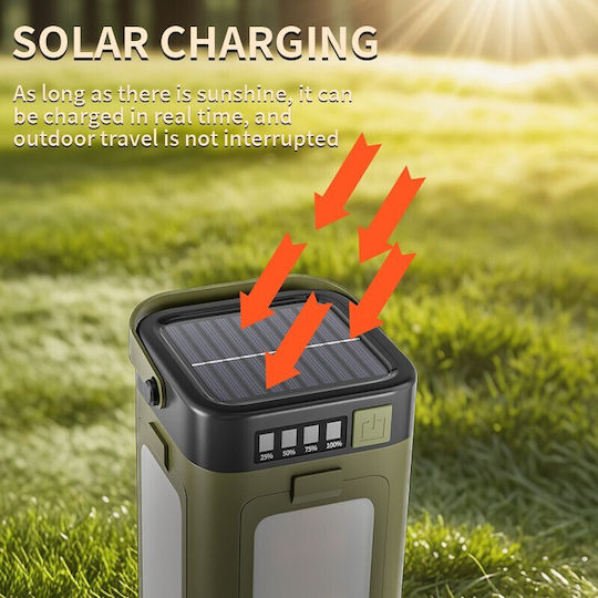 Alista Home Lustră Solară Tip Lanternă cu Lumină Verde 12.5x7x7cm
