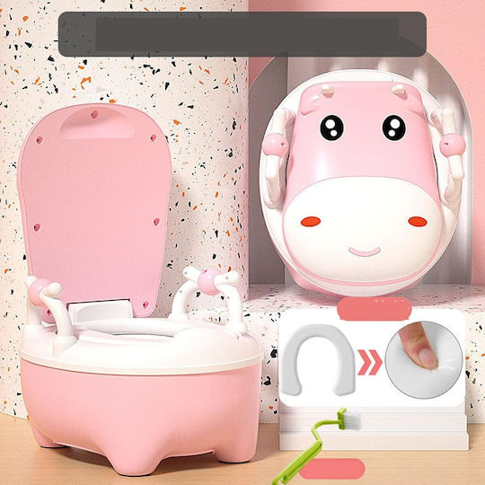 Alista Home Toalete Pentru Copii Toaletă Cow Cu Capac Roz