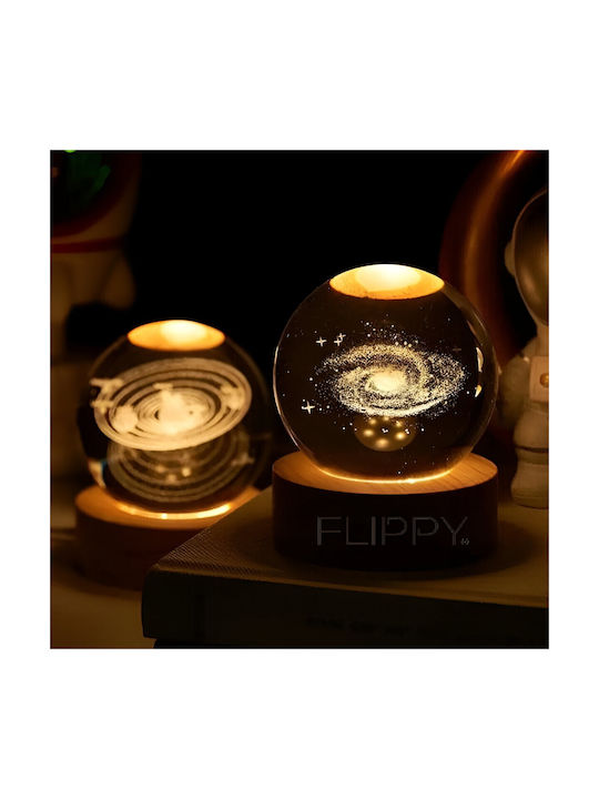 Alista Home Dekoratives Tischlicht LED Warmweiß Kristallkugel 3x3cm