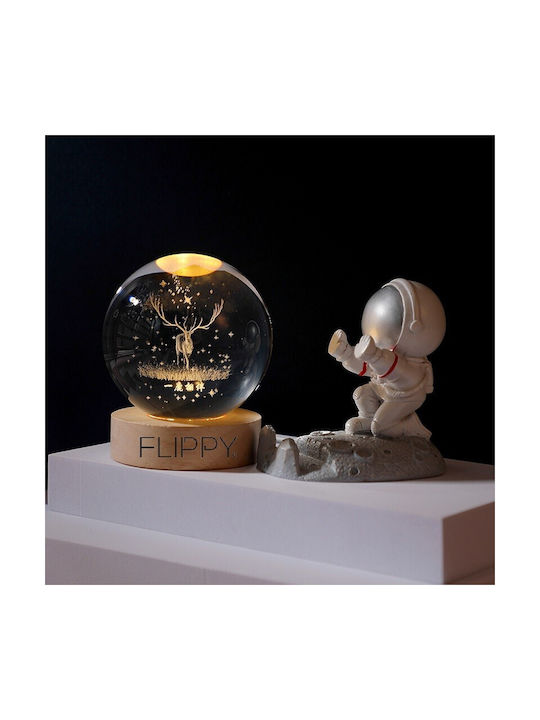 Alista Home Decorative LED Table Lamp Warm White Crystal Ball 3x3cm