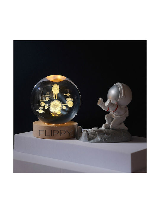 Alista Home Dekoratives Tischlicht LED Warmes Weiß Kristallkugel 3x3cm