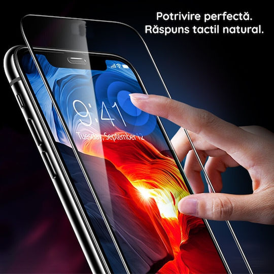 Folie Protectie Ecran Tempered Glass Motorola Moto E20 Sticla Protectoare Compatibila Motorola Moto E20 Acoperire Completa 111d 10h Marginile Negre Transparent