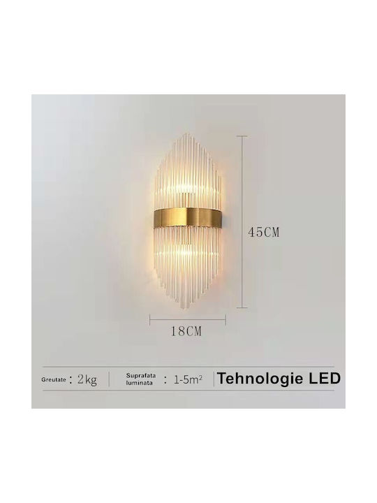 Alista Home Wandleuchte Mit Integrierter LED Gold 45x18cm Alista Home Wandleuchte Mit Integrierter LED Gold 45x18cm