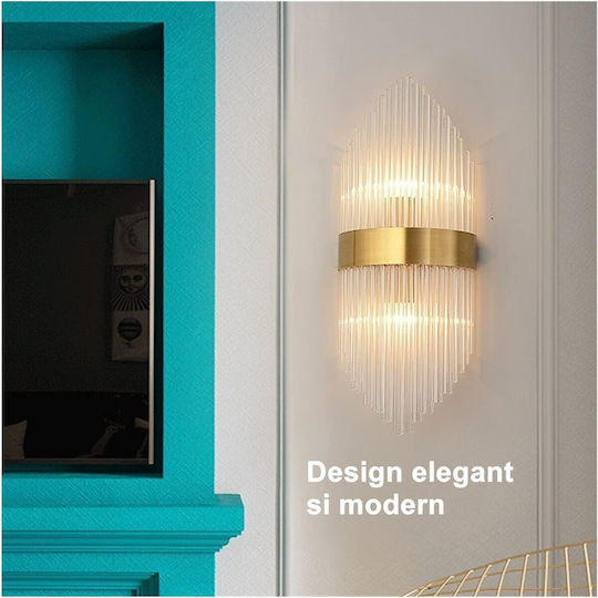 Alista Home Lustră de Perete Modernă cu LED Integrat Aurie 45x18cm
