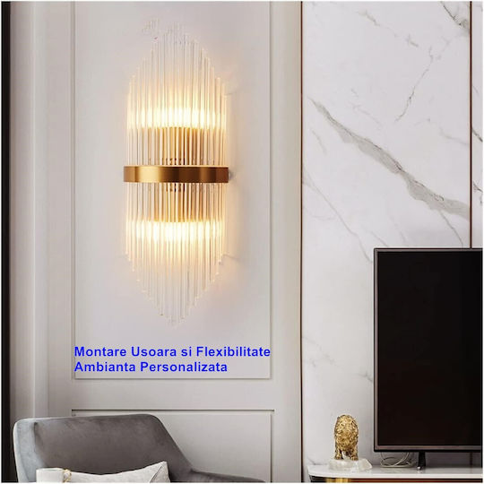 Alista Home Lustră de Perete Modernă cu LED Integrat Aurie 45x18cm