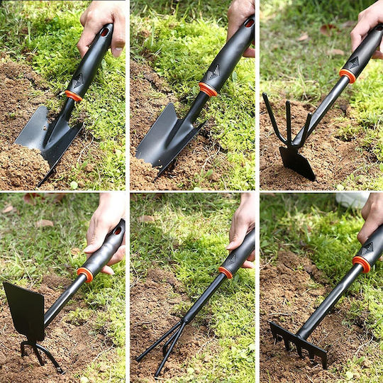 Set 7 Unelte de Grădină Alista Home Pentru Plantare Prelucrare Sol Îngrijire Plante Material Carton Pvc 31.5 X 8 Cm Negru